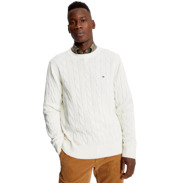 Jersey Tommy Hilfiger Cable Knit para hombre WhiteSuede XL