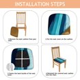 thumbnail image 4 of Blue and Grey Abstract Art Artwork Seat Covers for Dining Room Chairs Set Of 4,Stretch Printed Washable Chair Seat Cover with Elastic Ties and Button,Removable Waterproof Couch Cushion Covers, 4 of 6