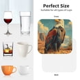 thumbnail image 6 of Pofeuu Western Desert Cactus Bald Eagle Print Coasters for Drinks, 4Pack PU Leather Coasters, Bar Drink Coasters for Tabletop Protection, Furniture from Damage-Square, 6 of 6