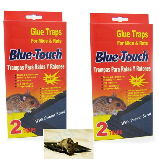 4 Mouse Traps Sticky Glue RAT Mice Trap Disposable Boards Pest Baited