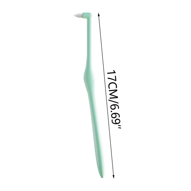 SLYNSHome Small Toothbrush for Orthodontic,Green Soft Bristles Angled Toothbrush