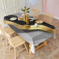 thumbnail image 3 of Black White Gold Marble Pattern Rectangle Tablecloth 60"x120",Waterproof Polyester Rectangle Table Cloth, Wipeable Spillproof Polyester Tablecloth for Dining, Camping, Indoor and Outdoor, 3 of 6