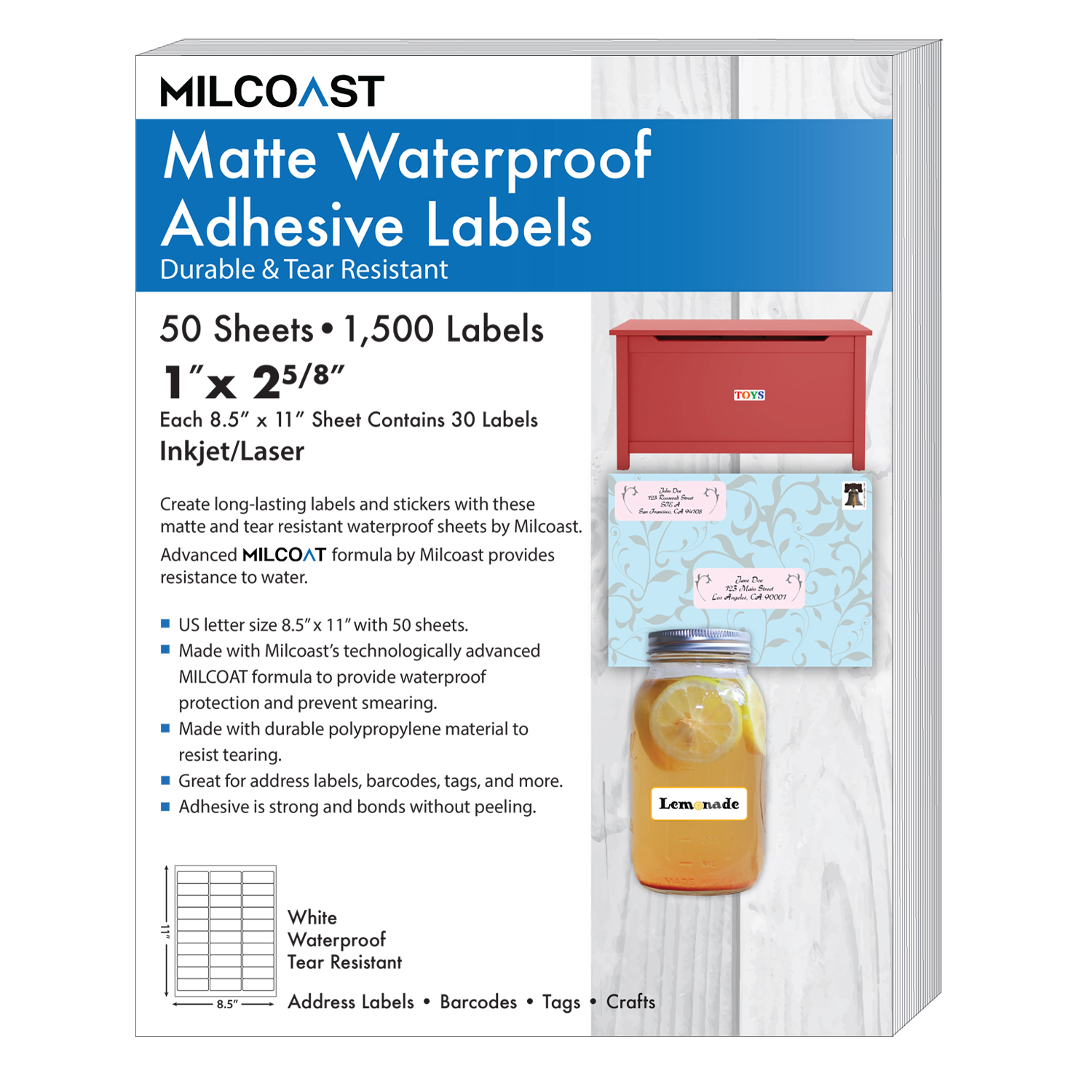 Wholesale Prices Milcoast Matte Waterproof Address Labels 1 X 2 5 8