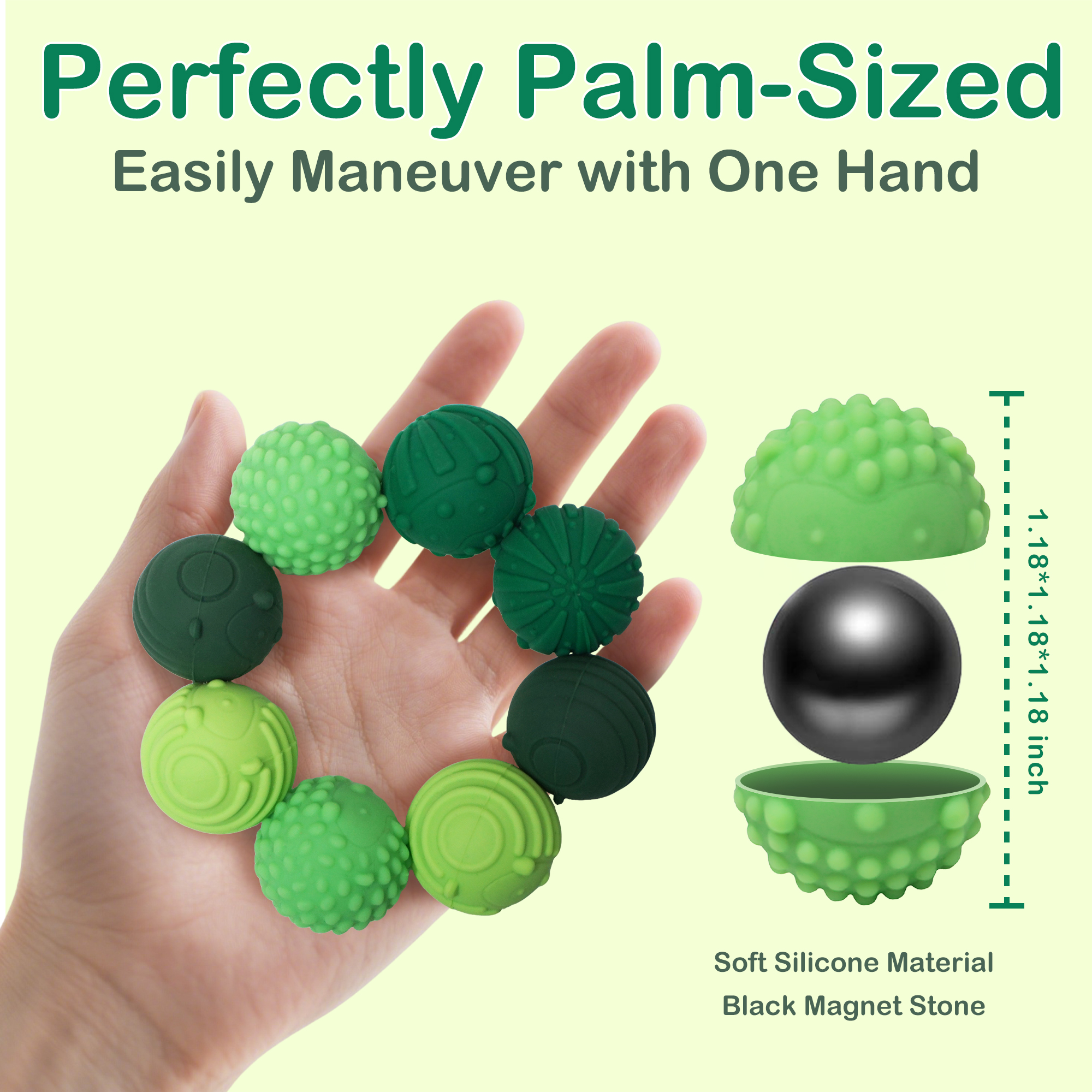 MAXKY 8-Pack Silicone Magnetic Fidget Balls photo 6
