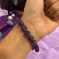 thumbnail image 3 of Genuine Amethyst Crystal Bracelet 10mm with Adjustable Strings, 3 of 4