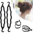 thumbnail image 4 of Rizador de plástico negro para hacer moños, soporte para el cabello, herramienta para trenzar moños mágicos, accesorios de peluquería para mujeres, 4 of 5