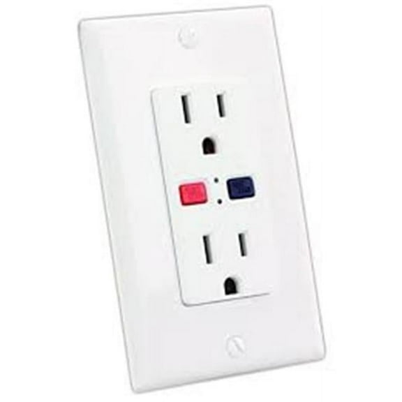 120V & 15A GFCI Electrical Outlet, White