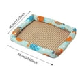 thumbnail image 2 of Natural Linen and Woven Rattan Pet Mat Breathable Washable Square Design with Protective Edge for Indoor Use by Dogs and Cats, 2 of 3