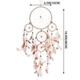 thumbnail image 3 of 22" Traditional Beige Dream Catcher with Feathers Wall or Car Hanging Ornament 5 Circles, 3 of 3