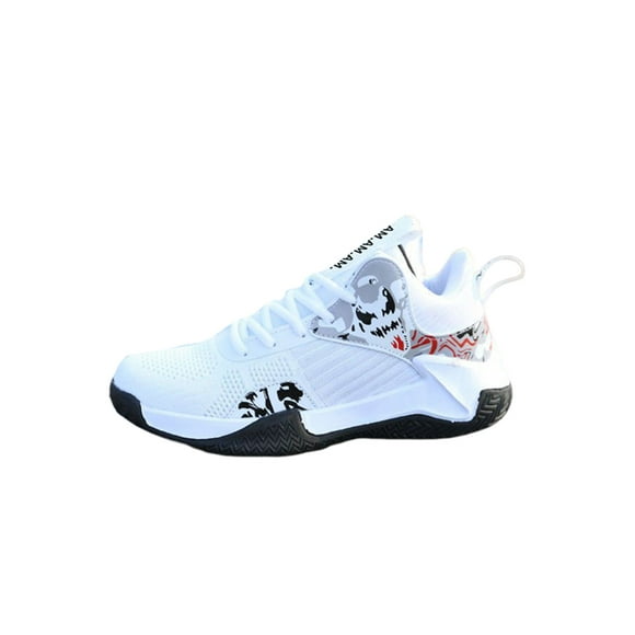 Woobling Mens Athletic Shoe Sport Sneakers Lace Up Basketball Shoes Fashion Trainers Running Comfortable Mesh White 8