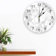 thumbnail image 3 of White Marble Texture Decorative Round Wall Clock Arabic Numerals Design Non Ticking Wall Clock Large For Bedrooms Bathroom（14 Inch）, 3 of 6