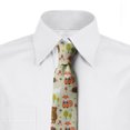 thumbnail image 2 of Doodle Necktie, Happy Fun Forest Animals, Dress Tie, 3.7", Multicolor, by Ambesonne, 2 of 3