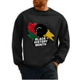 thumbnail image 2 of QUNYINEY Casual Mens Sweatshirts Crew Neck Black Black History Month Long Sleeve Tops Loose Pullover Drop Shoulder Sweatshirts, 2 of 6
