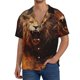 thumbnail image 1 of Fotbe Cool Fire Lion Camisa Estampada de Manga Corta para Hombre, Casual de Verano, Estilo Playero, Sin Arrugas-Small, 1 of 5