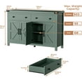 thumbnail image 2 of HAUXITIO Farmhouse Buffet Cabinet with 4 Doors & 2 Drawers,55 Inch Storage Sideboard with Coffee Bar Station for Dining Room & Kitchen,Green, 2 of 9