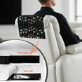 thumbnail image 6 of COEQINE Recliner Headrest Protector Faux Leather Tear Resistant Head Rest Covers for Recliner with Hook and Loop Straps Easy Clean for Sofa/Couch/Loveseat, 17x27 Inch, Snowman String Lights Black, 6 of 7