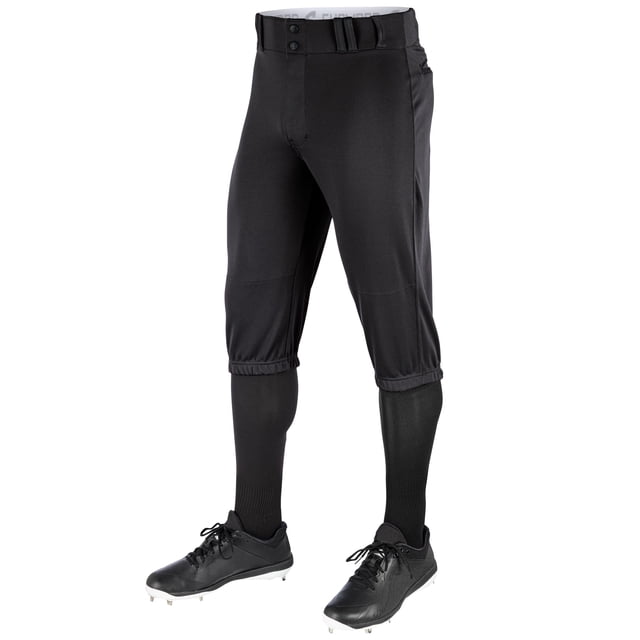 Champro Boys Triple Crown Knicker Style Youth Baseball Pants In Solid Color With Reinforced Sliding Areas Black Large