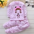 thumbnail image 2 of Mikilon Girls and Boys Clothing Sets Size 1-6 Years Cute Printed Round Neck Long Sleeve Tops Elastic Waist Polka Dots Pants Thermal Outfit Sets, 2 of 3