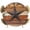 Burnt Orange, variant on Elastic Fitted Round Tablecloth, Texas Star Vintage Waterproof Stretch Table Cover for 36"-44" Tables, Berry Burnt Orange Brown Wooden Washable Outdoor Tablecloths for Patio, Picnic, Camping