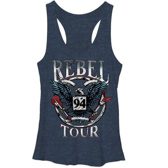 Women's Lost Gods Rebel Tour  Racerback Tank Top Navy Heather Medium