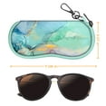 thumbnail image 3 of Fintie Glasses Case with Carabiner, Ultra Light Portable Neoprene Zipper Sunglasses Soft Case, Emerald Marble, 3 of 17