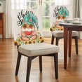 thumbnail image 4 of Summer Gnome Chair Covers Set of 4 Watermelon Tropical Sunflower Leaf Linen Texture Chair Back Covers Stretch Removable Washable Slipcovers Protector for Dining Room Kitchen Party Decor, 4 of 9