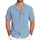 thumbnail image 1 of Men's Solid Color Cuban Collar Casual Short Sleeved Imitation Cotton Linen Men's Large Shirt 4XL, 1 of 5