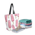 thumbnail image 2 of FORMRS Womens Canvas Tote Bag with Zipper Inner Pocket Shoulder Handbag, Pink Ice Cream, 2 of 7
