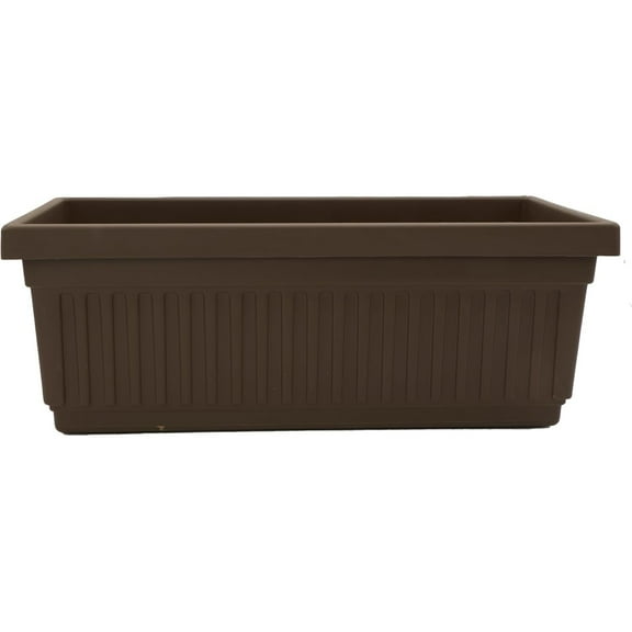 The HC Companies 24-Inch Venetian Window Planter Box with Drain Plug, Chocolate