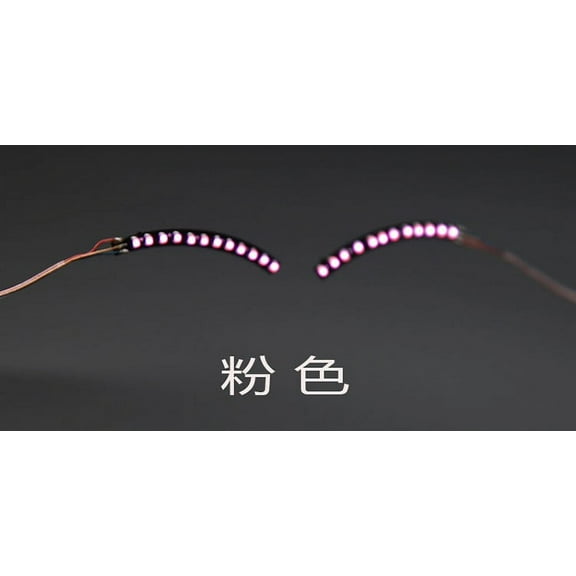 Giunmcul Online Shopping Halloween LED Lighted False Eyelashes Luminous Glowing Makeup Strip Lashes Lamp Double Eyelid Sticker Club Bar Dance Party Cosmetic Accssories LED Light False E