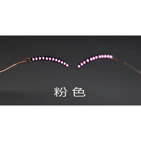 Halloween LED Lighted False Eyelashes Luminous Glowing Makeup Strip Lashes Lamp Double Eyelid Sticker Club Bar Dance Party Cosmetic Accssories LED Light False E