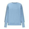 thumbnail image 5 of Sweatshirt for Women Graphic Crewneck Plus Size Thanksgiving Sweatshirts Pumpkin Long Sleeve Pullover Shirt Tops (Blue L), 5 of 6
