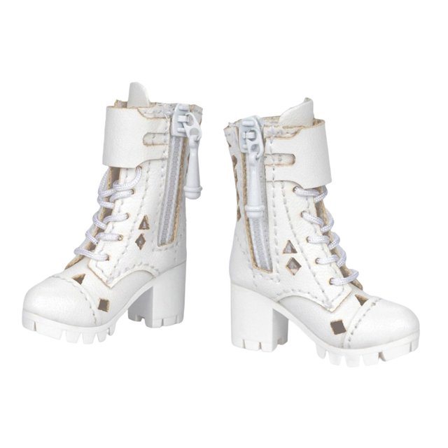 Vogacara Fashion Boot High Heeled Shoes for Female 12inch Action Figures Accessory Juguetes Blanco