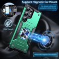 thumbnail image 3 of Conçu pour Étui Galaxy S24 Ultra avec Support, Étui de Protection de Qualité Militaire avec Anneau Métallique Rotatif à 360° [Support Support Magnétique] Compatible avec Samsung Galaxy S24 Ultra, Vert Foncé, 3 of 4
