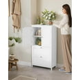 thumbnail image 2 of VASAGLE Floor Storage Cabinet, Freestanding Storage Unit with 4 Doors, Adjustable Shelves, 11.8 x 23.6 x 43.3 Inches, for Entryway, Bathroom, White UBBC552P31, 2 of 10