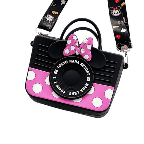 Mickey Minnie Crossbody bag with Adjustable Shoulder Strap, Handbag with Zipper, Badge Wallet with Lanyard, Wallet Purse Shoulder Bag Coin Pouch Accessories Money Bag