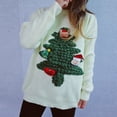 thumbnail image 4 of Cute Christmas Sweaters for Women 2025 Long Sleeve Crewneck 3D Christmas Tree Xmas Pullover Sweater Jumper Tops, 4 of 8