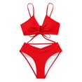 thumbnail image 6 of ANINEO Women Swimwear High Waist Bikini Sets 2PCS Swimsuit Front Tie Knot Bathing Suit Cozy Hawaii Summer Tropical Brazilian Beachwear, 6 of 6