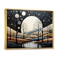 thumbnail image 2 of Designart "River Bold consistency Pointillism" Landscape Lake River Floater Framed Canvas Wall Art, 2 of 7
