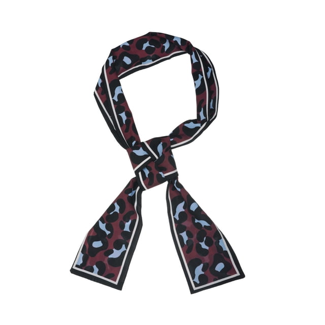 INSPIRAR CHIC Cinta Larga de Leopardo para Mujeres, Diadema, Cinturón, Bufanda Color Rojo Vino