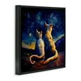 thumbnail image 4 of Stupell Industries Swirled Night Sky Cats Animals Painting Black Floater Framed Canvas Art Print Wall Art, 25 x 25, 4 of 10