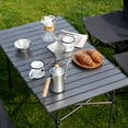 thumbnail image 6 of Black Aluminum Outdoor Folding Table, Portable Roll-Up Picnic & Camping Table with Carry Bag for Beach, BBQ, Backyard, Party, Patio, 6 of 10
