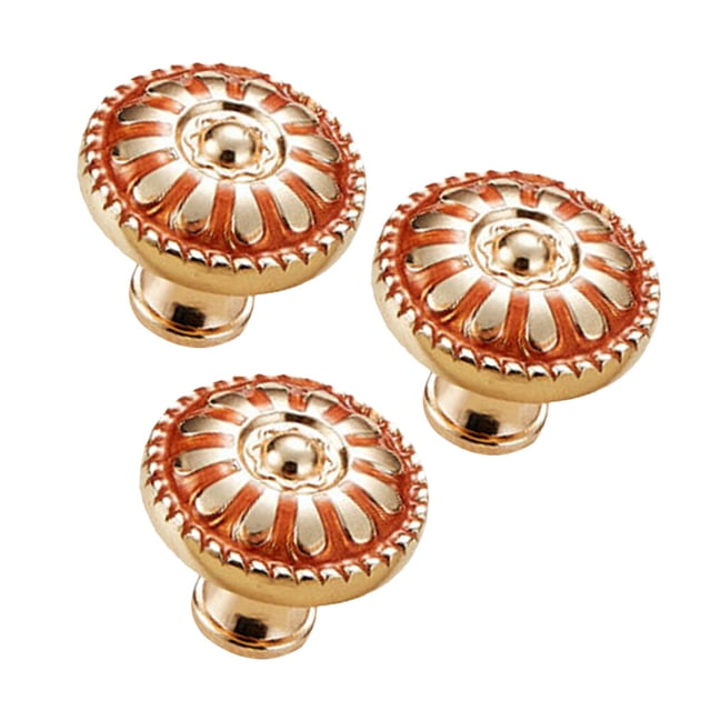 CRAFTHROU 3 Pcs Poignées de Commode Rouges Bouton de Traction Circulaire en Alliage pour Tiroir de Meubles