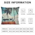 thumbnail image 5 of Nawypu  Throw Pillow Covers Vintage Car Parked Tropical Beach Seaside A Surfboard Decor Pillowcases Square Hidden Zipper Home Cushion Decorative Pillowcase, 5 of 5