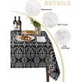 thumbnail image 3 of Black and White Tablecloth Square Table Cloth 54x54, Waterproof Tablecloth Outdoor Table Cloth, Modern Moroccan Geometric Abstract Art Washable Table Cover for Kitchen Dinning Party, 3 of 8