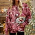 thumbnail image 3 of Hoodies For Women Oversized Winter Plush Cute Sweatshirts Pullover Trendy Fall Winter Clothes, Christmas Print Flannel Design for Cozy Seasonal Wear,White,2XL, 3 of 8