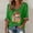 Green, variant on Shirts for Women Cartoon Print Elbow-Length Sleeve V Neck Soft Top Tees for Women Red L