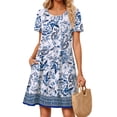 thumbnail image 3 of Fantaslook Boho Summer Dresses for Women Casual Short Sleeve T Shirt Dress with Pockets Beach Vacation Clothes, 3 of 9