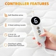 thumbnail image 3 of Heated Mattress Pad Queen Size, Quilted Fitted Electric Mattress Pad with 9 Heat Setting Controller, 2/4/6/10 Hours Auto Off, Soft Mattress Cover Stretches up to 21 Inches Deep, White, 3 of 6