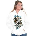 thumbnail image 3 of The Wild Life Skull Panther Tattoo Unisex Fleece Graphic Zip Up Hoodie Brisco Brands 2X, 3 of 5